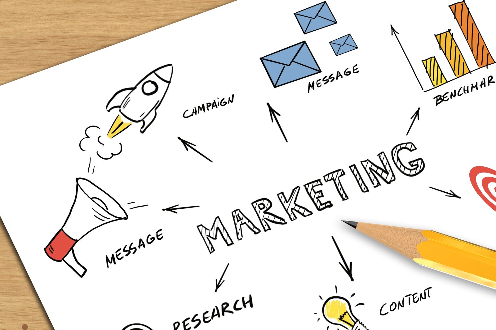 Data analytics dashboard showing marketing metrics